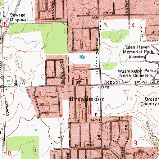 Topographic Map of Kessler Krest Independent Baptist Church, IN