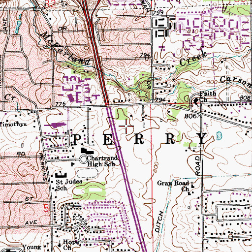 Topographic Map of Parc-Way Assembly of God Church, IN