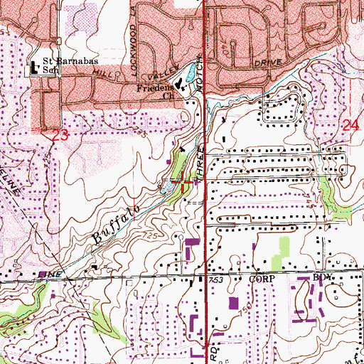 Topographic Map of Southwood Assembly of God Church, IN