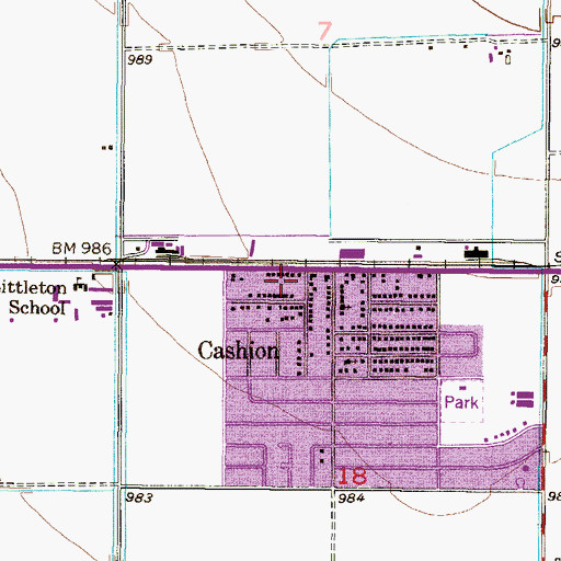 Topographic Map of Cashion Post Office, AZ