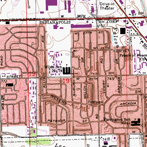 Topographic Map of Eagledale Independent Baptist Church, IN