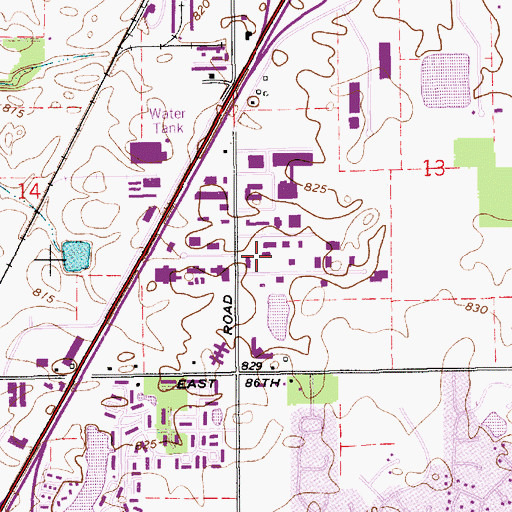 Topographic Map of Castleview Independent Baptist Church, IN
