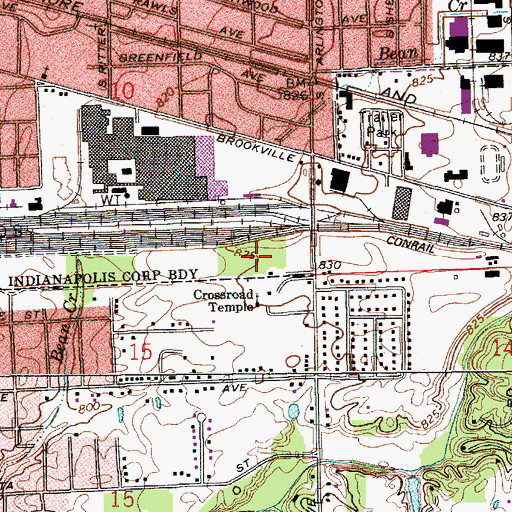 Topographic Map of Crossroads Independent Baptist Church, IN