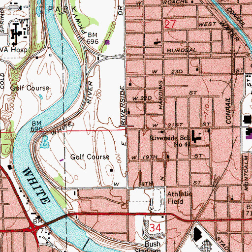 Topographic Map of Blessed Hope Independent Baptist Church, IN