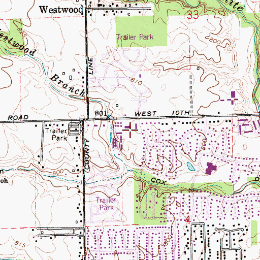 Topographic Map of Independent Baptist Church, IN