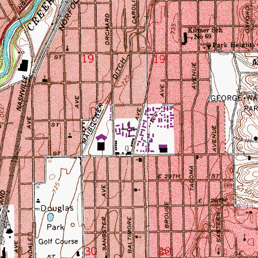 Topographic Map of Trinity Baptist Church, IN