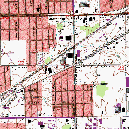 Topographic Map of Faith Missionary Baptist Church, IN