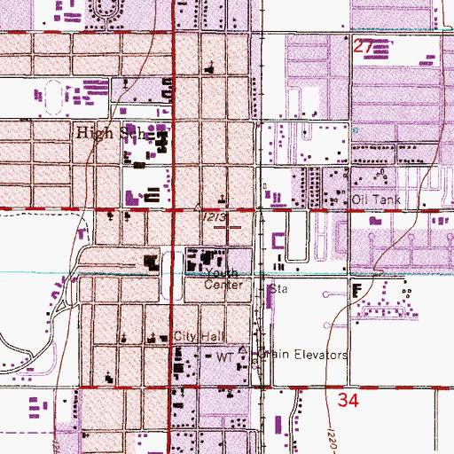 Topographic Map of Chandler Post Office, AZ