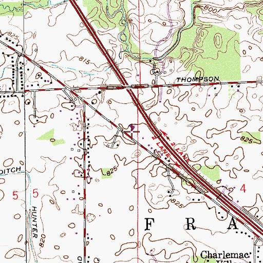 Topographic Map of New Bethel Baptist Church, IN