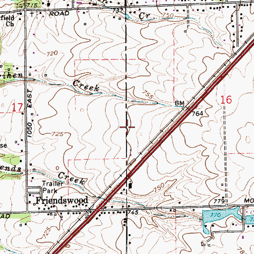 Topographic Map of Friendswood Baptist Church, IN