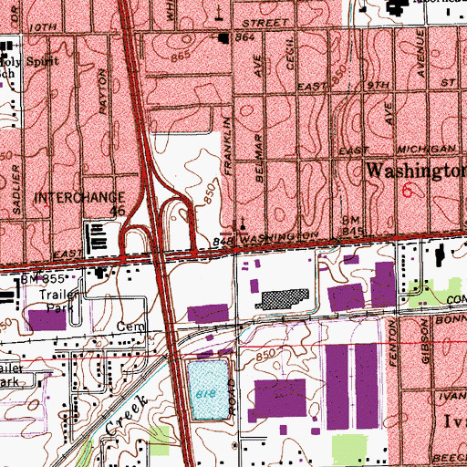 Topographic Map of Franklin Road Baptist Church, IN