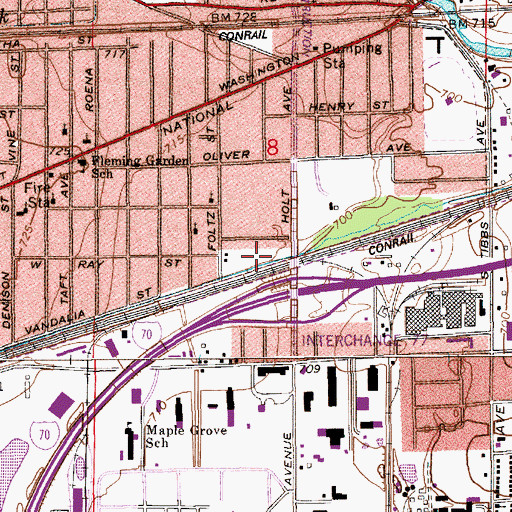 Topographic Map of Fairview Station, IN