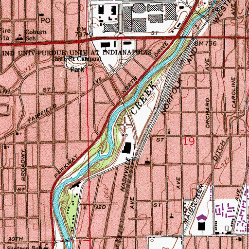 Topographic Map of North Park, IN