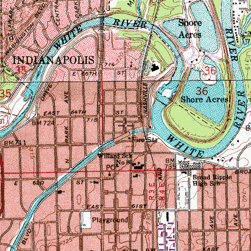 Topographic Map of Wellington, IN