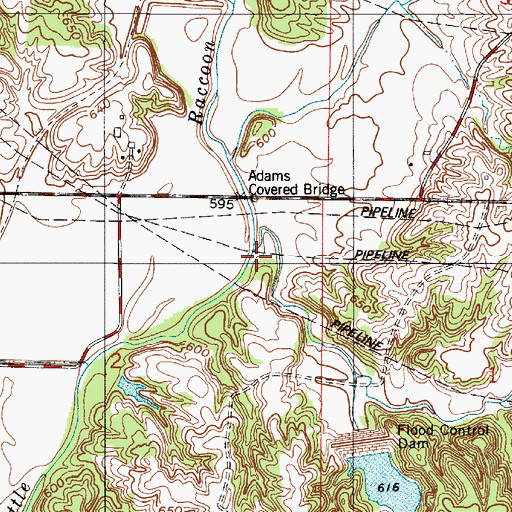 Topographic Map of Cumberland Creek, IN