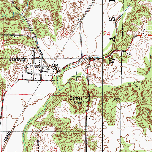 Topographic Map of Springdale Run, IN
