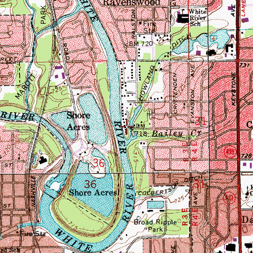 Topographic Map of Dry Run (historical), IN