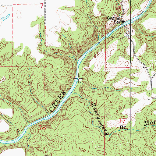 Topographic Map of Maxwell Branch, IN
