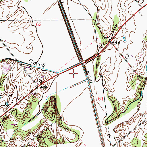 Topographic Map of Montours Pond (historical), IN