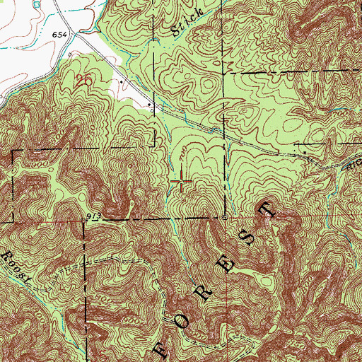 Topographic Map of Silver Hills, IN