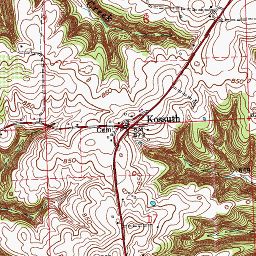 Topographic Map of Walnut Ridge, IN