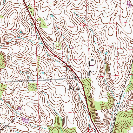 Topographic Map of The Grade, IN