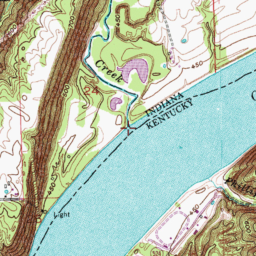 Topographic Map of Pattersons Landing, IN