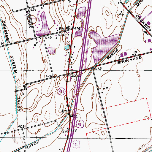 Topographic Map of Vincennes Common, IN