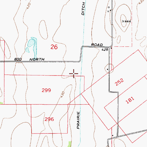 Topographic Map of Shaker Prairie, IN