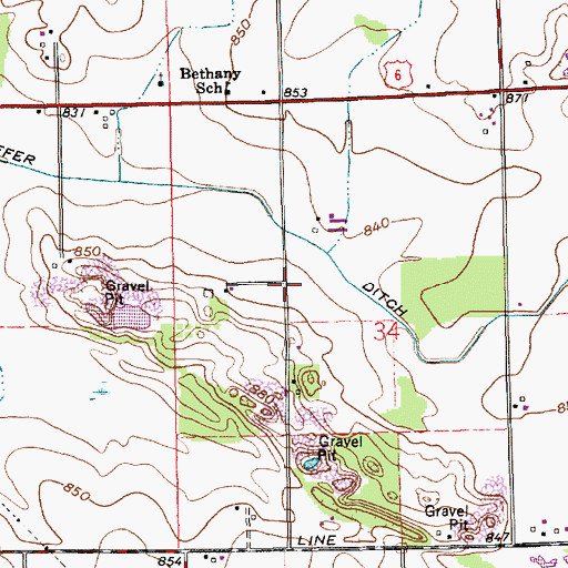 Topographic Map of WAKE-AM (Valparaiso), IN