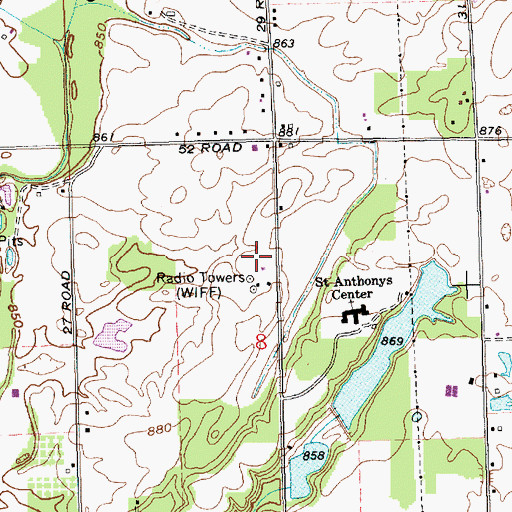 Topographic Map of WIFF-AM (Auburn), IN