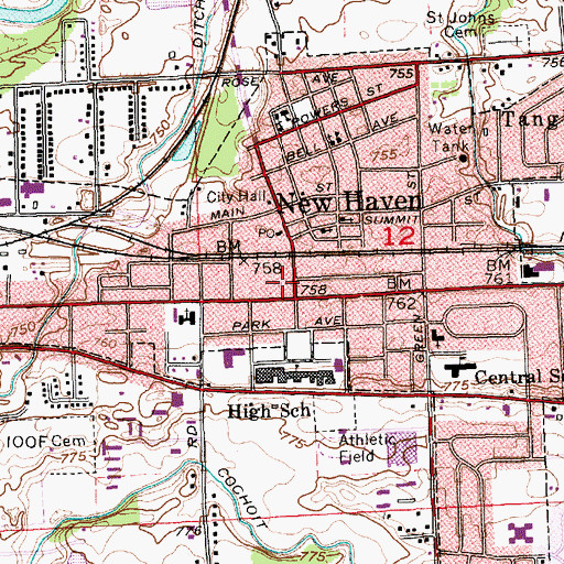 Topographic Map of WAFX-AM (Fort Wayne), IN