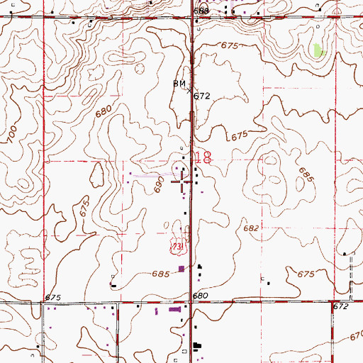 Topographic Map of WRIN-AM (Rensselaer), IN