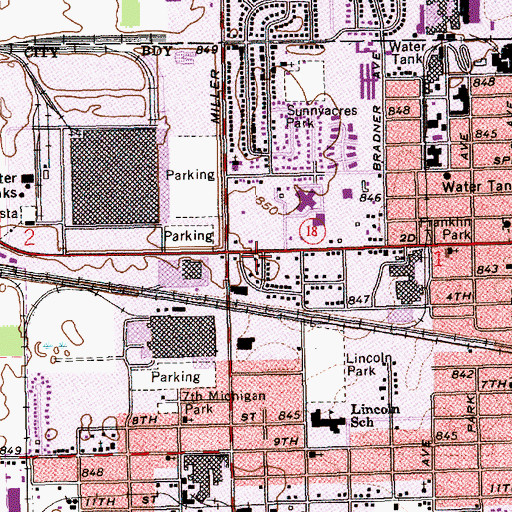 Topographic Map of WBAT-AM (Marion), IN