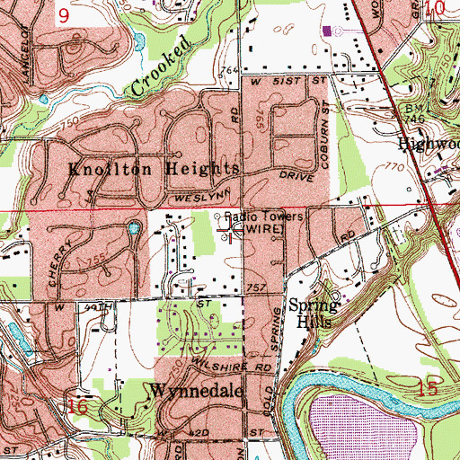 Topographic Map of WPGW-AM (Portland), IN