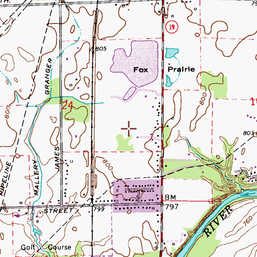 Topographic Map of WFBM-AM (Noblesville), IN