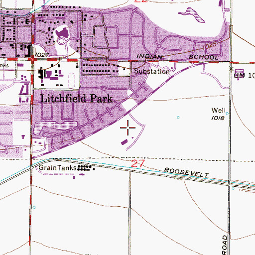 Topographic Map of Litchfield Park Post Office, AZ