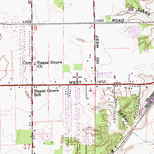 Topographic Map of WCTW-AM (New Castle), IN