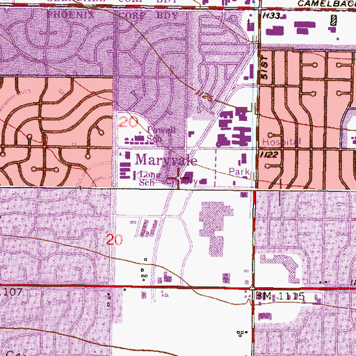 Topographic Map of Maryville Post Office, AZ