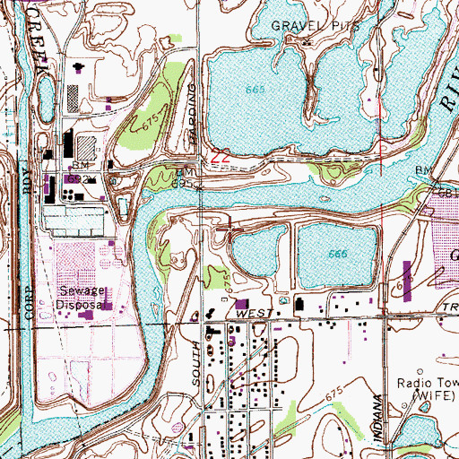 Topographic Map of WATI-AM (Indianapolis), IN