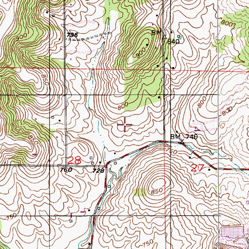 Topographic Map of WTTS-AM (Bloomington), IN
