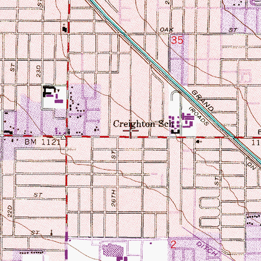 Topographic Map of Phoenix Post Office McDowell Station, AZ