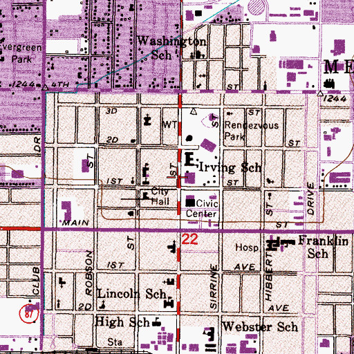 Topographic Map of Mesa Post Office, AZ