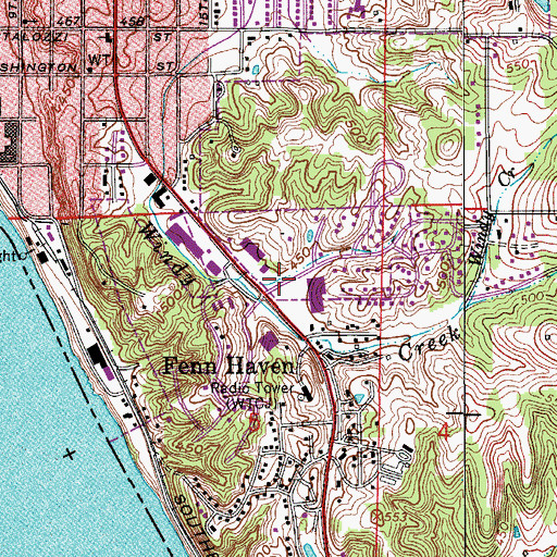 Topographic Map of WTCJ-AM (Tell City), IN