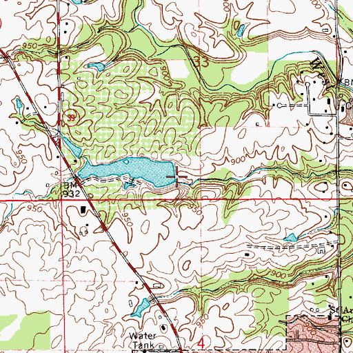Topographic Map of Stout Lake Dam, IN