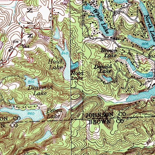 Topographic Map of Hood Lake Dam, IN