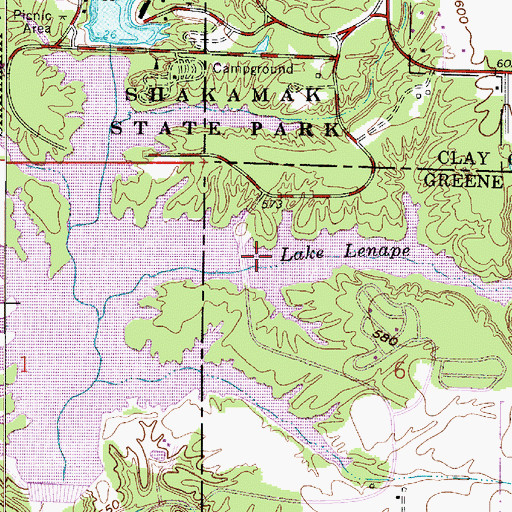 Topographic Map of Jason Lake Dam, IN