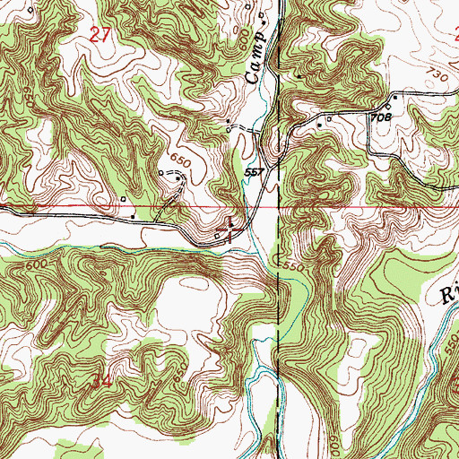 Topographic Map of Beechwood Lake Dam, IN