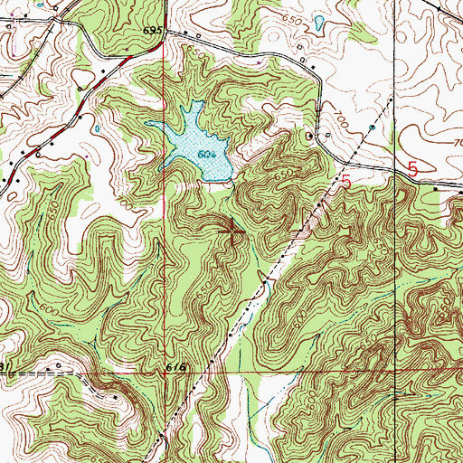 Topographic Map of Jackson Lake Dam, IN