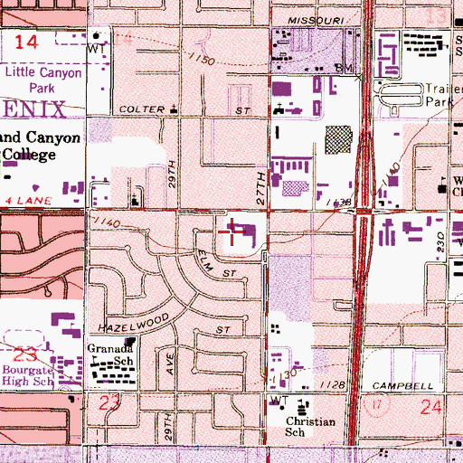 Topographic Map of Northwest Post Office, AZ